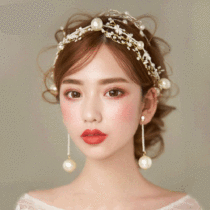Bride Han Style Minimalist Beauty Flowers Big Pearl Rice Beads Hair With Pearl Earrings Suit Wedding Styling Accessories