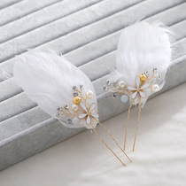 Han Style Bridal Head Accessories Sensual Wedding Dress Gown Accessories Hair Hairpin Heads Flower Super Fairy Feathers Hair Accessories Movie STYLING ACCESSORIES