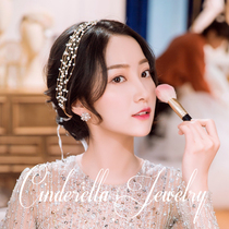 Bride Han Style Crystal Multilayer Hair Band Pearl Hair Stirrup Neck Strap Super Fairy Hair Accessories Wedding Wedding wedding Wedding Dress with Wedding Dress