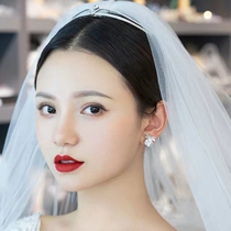 Crown headdress Baroque bride headdress Mori white gauze Super fairy atmosphere European and American luxury fairy hair ornaments