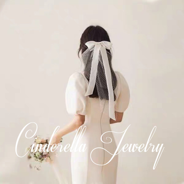 Senteo Super Fairy Ribbon with neckline of small head yarn Butterfly knot bridal head Veil Wedding for Marriage Write True Photography Photo props