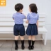 Quần áo sân vườn mẫu giáo mùa hè cotton phù hợp với đồng phục tiểu học mới Anh gió trẻ em lớp quần áo tốt nghiệp quần áo tùy chỉnh - Đồng phục trường học / tùy chỉnh thực hiện đồ cho bé gái Đồng phục trường học / tùy chỉnh thực hiện