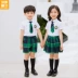 Quần áo mẫu giáo hè ngắn tay đồng phục học sinh mới đặt quần áo tiểu học lớp quần áo tốt nghiệp phong cách Anh - Đồng phục trường học / tùy chỉnh thực hiện quần đồng phục học sinh Đồng phục trường học / tùy chỉnh thực hiện