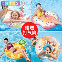 Intex, плавательный круг для взрослых подходит для мужчин и женщин, большой надувной детский плавательный аксессуар для начинающих
