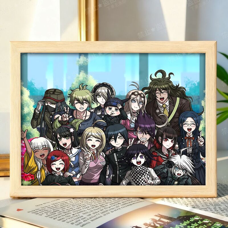 Danganronpa Family Portrait Game Anime Desktop Ornament Wooden Photo Frame Room Home Decor Standing Display Gift for Friends Danganronpa Family Portrait Game Anime Desktop Ornament Wooden Photo Frame Room Home Decor Standing Display Gift for Friends