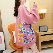 Pregnant woman Wei clothing Spring Autumn Fashion relaxation Lazy Wind Fashion 2022 mid-length 100 hitch breastfeeding period out to feed the milk blouse