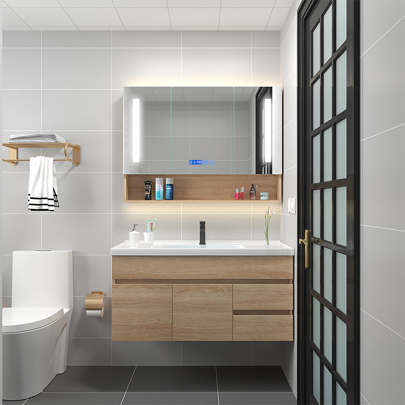 Nordic smart bathroom cabinet combination washbasin washbasin modern minimalist bathroom washstand wall-mounted bathroom