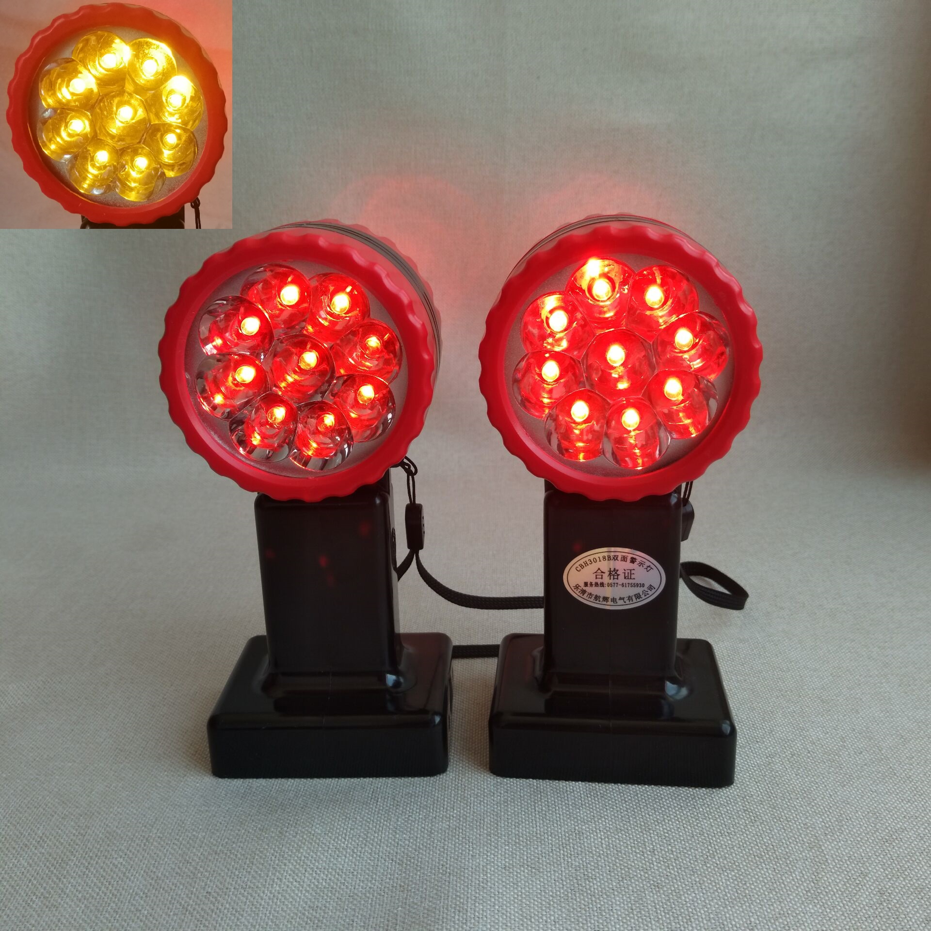 Rechargeable double-sided safety signal light Red warning light for railway traffic shunting protection light