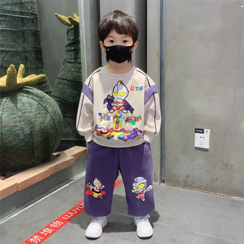 French Ultraman Children's Clothing Boys' Autumn Outfit 2025 New Baby Sweatshirt Spring and Autumn Style Children's Cool Clothes
