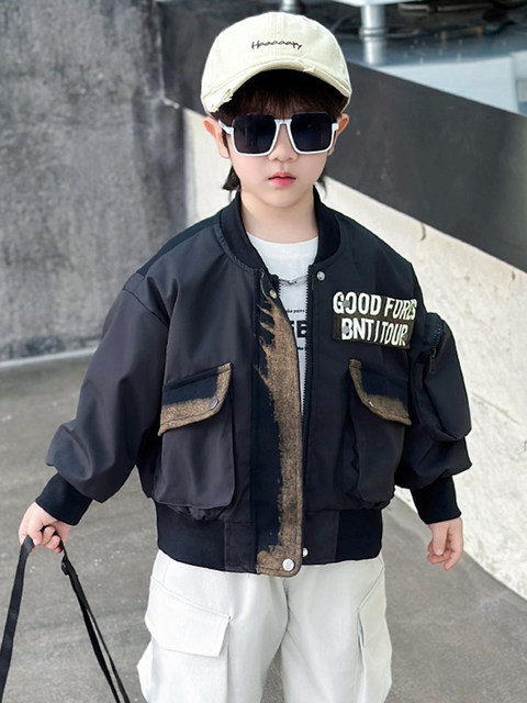 French Boys' Jackets, Spring and Autumn Styles, Little Boys' Baseball Jackets, Autumn Clothing, Children's Boys' Autumn Jackets, Tops
