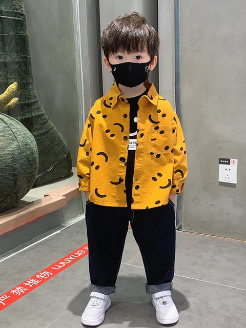 French Boys' Shirt Jacket Long-Sleeved Autumn Clothing 2025 New Spring & Fall Handsome Shirt Kidsren's Clothing Boy's Top