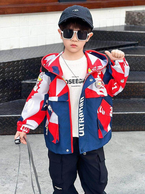 French Ultraman Boys' Jacket Spring 2026 New Model Baby Spring Outfit Children's Windbreaker Boys' Clothing