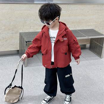 French Boys' Jackets Spring 2026 New Children's Windbreaker Clothing Boys' Spring Jackets Stylish Tops