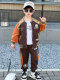 French Clothing Boys' Spring and Autumn Suit 2025 New Stylish Children's Boys' Fashionable Baseball Uniform Two-Piece Set