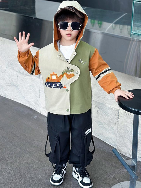 French Boys' Outwears, Kidsren's Autumn Jackets, 2025 New Hooded Jackets, Baby Autum Clothes Tops