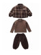 French Boys' Winter Clothing Set 2025 New Baby Autumn and Winter Plaid Jacket Three-Piece Set Kidsren's Winter Clothes