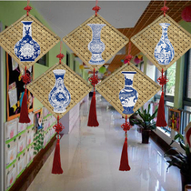 Kindergarten ornaments wall pendants classrooms corridors farmhouse and other creative handmade Chinese style bamboo weaving decoration