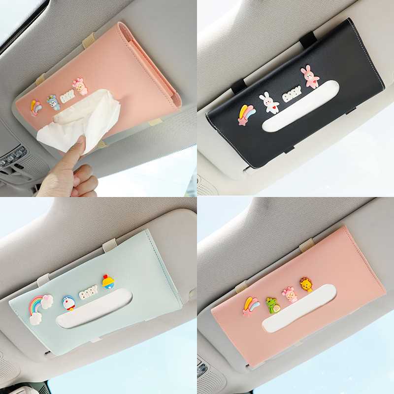 Suitable for BMW Benz Audi car tissue box car decoration cute car hanging sun visor toilet paper box female