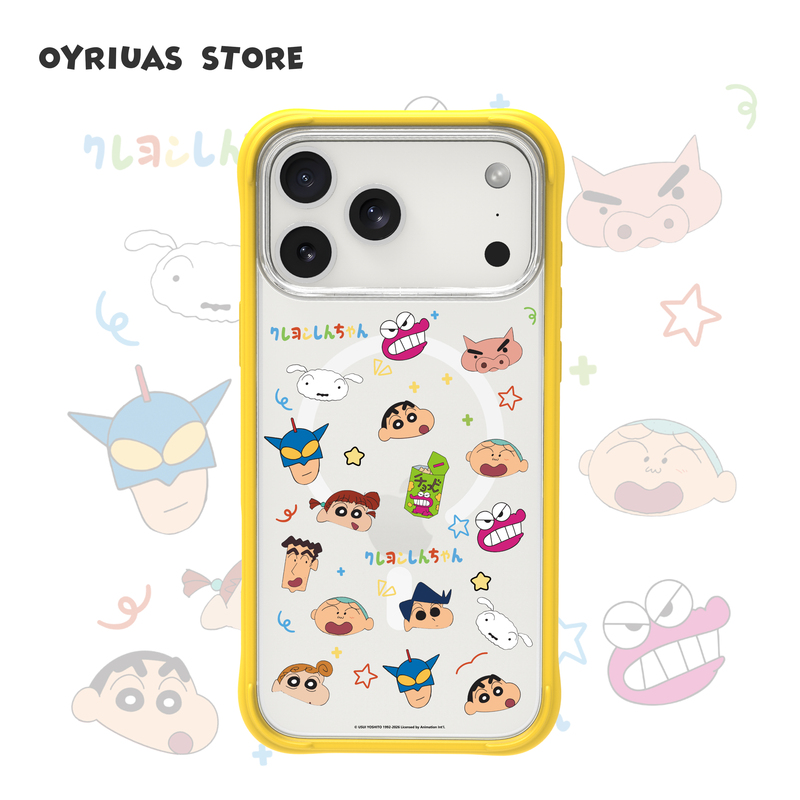 Oyriuas Crayon Shin-Chan Spring Festival Edition Suitable for Apple 16/17 Pro Max Matte Magnetic Detachable Liquid Silicone Phone Case Full Protection Cover Matte Back Panel Anti-Fingerprint Drop-Proof