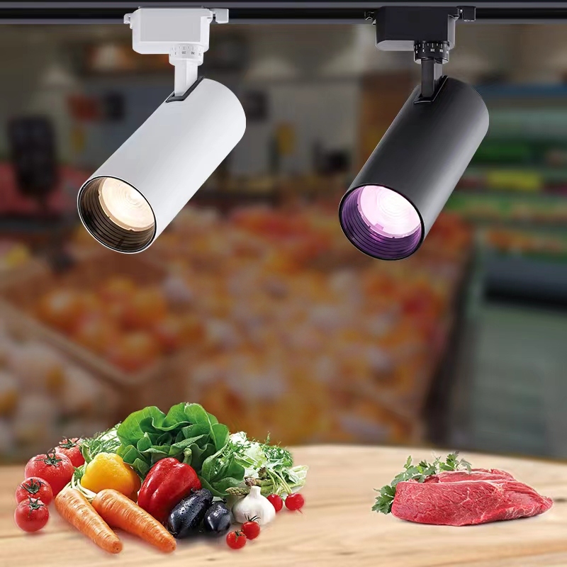 Special Spotlights for Deli Shops, Commercial Lighting, Energy-Saving and Ultra-Bright Lighting for Shops, Supermarkets, Two-Wire Track Spotlights