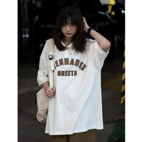 Ретро футболка polo, в американском стиле, большой размер, оверсайз