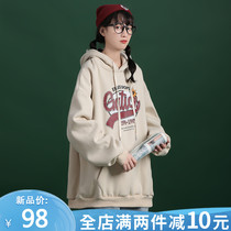 Loose pullover hooded sweater womens new 2021 autumn loose Korean version of the small spring and autumn thin jacket top