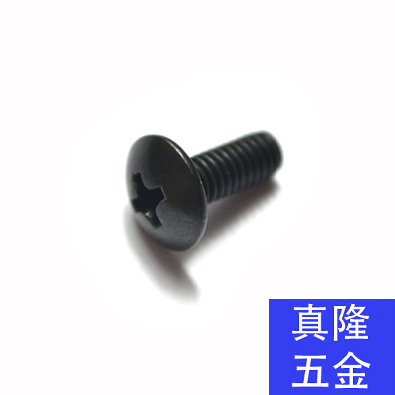 BK matt black 304 stainless steel cross groove large flat head machine screw umbrella-shaped mushroom head mechanical screw TM3M4M5M6