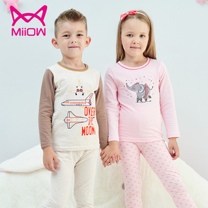 猫人儿童内衣套装长袖秋衣秋裤