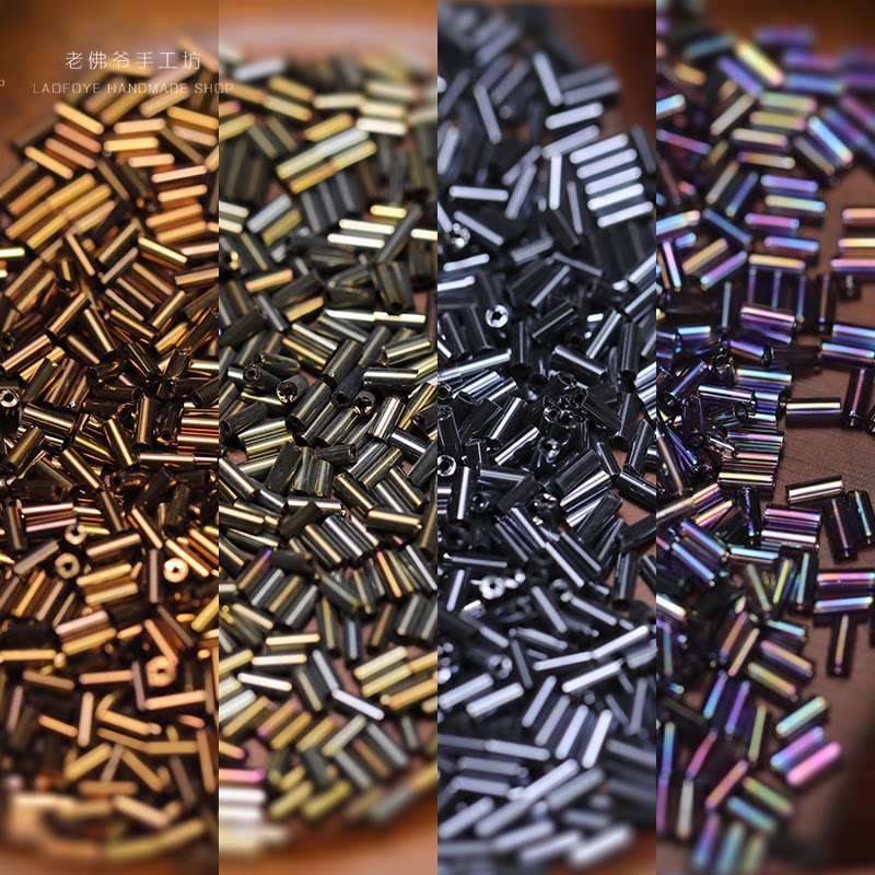 (4 5mm ore color series long tube beads) Old Buddha law embroidered material handmade diy string bead embroidered wedding dress accessories