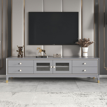 New American light luxury TV cabinet high-end modern minimalist living room small apartment solid wood cherry wood coffee table combination