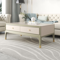 Coffee table light luxury modern minimalist solid wood living room high-end home small apartment American coffee table TV cabinet combination