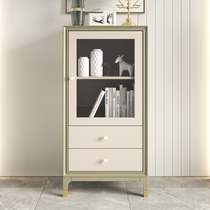 Wine cabinet light luxury high-grade glass door solid wood modern minimalist living room storage cabinet American locker home sideboard