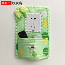Pocket switch patch socket storage cover wall sticker switch set pastoral creative with pocket protective cover with pocket