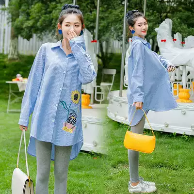 2020 foreign style pregnant women's autumn suit fashion loose Hot Mom personality dress Spring and Autumn Tide mother out