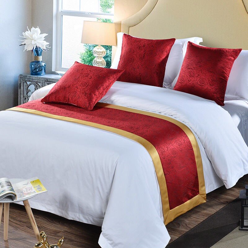 Bed flag, bed towel, light luxury, high-end, hotel, hotel, Chinese style, bed, towel, decorative cloth, bedding