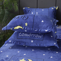 Pillowcase Suede Winter Warm Flannel Velvet Pair of Home Pillow Headgear Plus Suede Single Double Cute Plush Girl