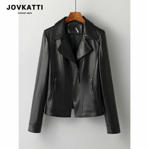 JOVKATTI2024 Spring Autumn New Genuine Leather Clothing Woman Short for dressing up Sheep Leather Jacket for Skinny Blouse