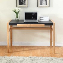  Modern all solid wood water ash desk simple household student study writing desk PU leather desktop foreign trade export