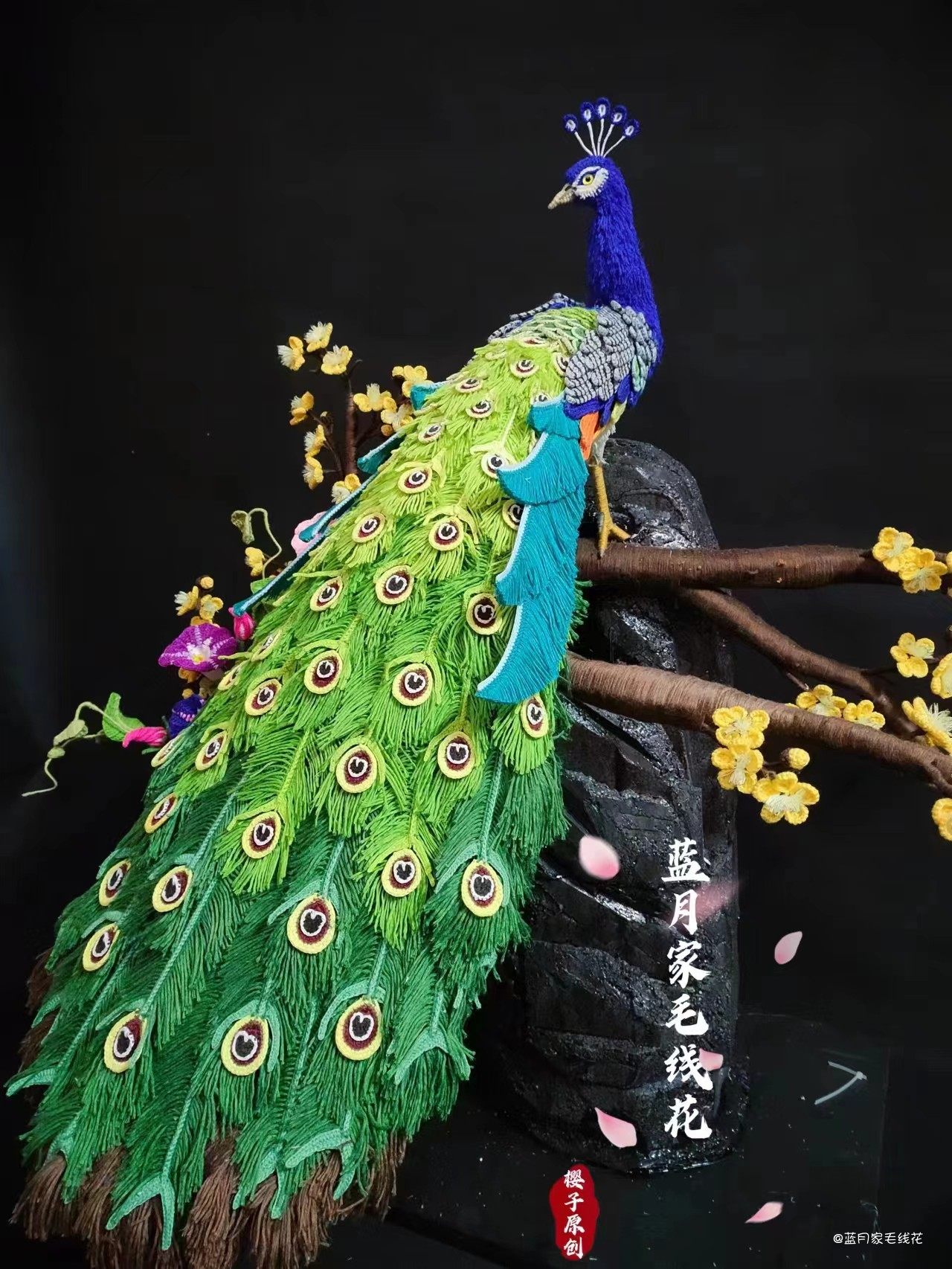 Blue Moon Hair Flower - Second Edition Peacock Woven Material Package Cable Video Tutorial (excluding hook needles)