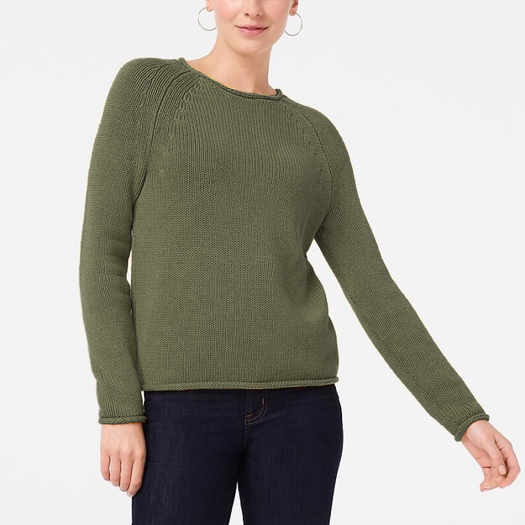 Thick and Weighty, Autumn and Winter American Casual Workwear Elegant Raglan Sleeve Roll-Neck Pullover Sweater for Women Thick and Weighty, Autumn and Winter American Casual Workwear Elegant Raglan Sleeve Roll-Neck Pullover Sweater for Women