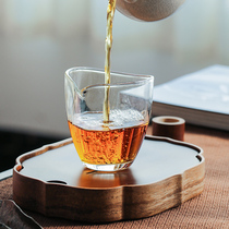 Chamfer glass fair cup thickened sub-tea machine high temperature resistant without hot hand Gongfu Tea Road accessories Single tea sub