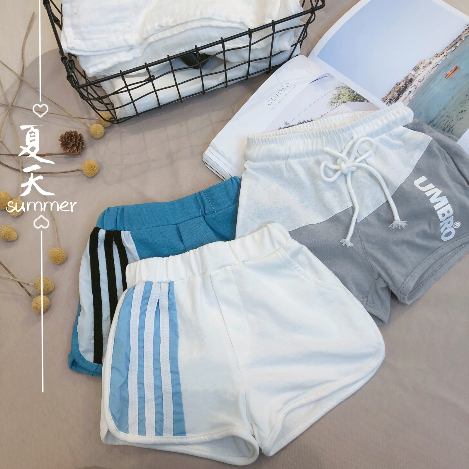 Girls pants summer thin section new foreign style children's casual sports pants baby beach shorts loose 82