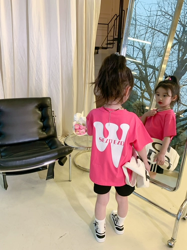 Футболка с коротким рукавом, хлопковая детская весенняя летняя одежда, 2023, в западном стиле