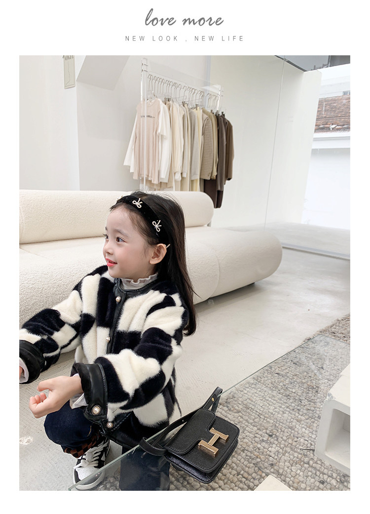 Мех/искусственный мех 冬款加绒皮草亲子装外套 Fall in love with beautiful girls
