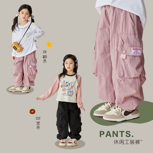 Влюбитесь в красивые комбинезоны для девочек, ретро, модные, крутые и универсальные, длинные брюки для детей и малышей, иностранный стиль, новый весенний стиль 2024 года.