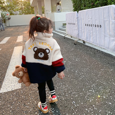 Мех/искусственный мех 爱上靓妞女童皮草外套2022新款洋气冬季儿童毛毛衣小宝宝加绒冬装