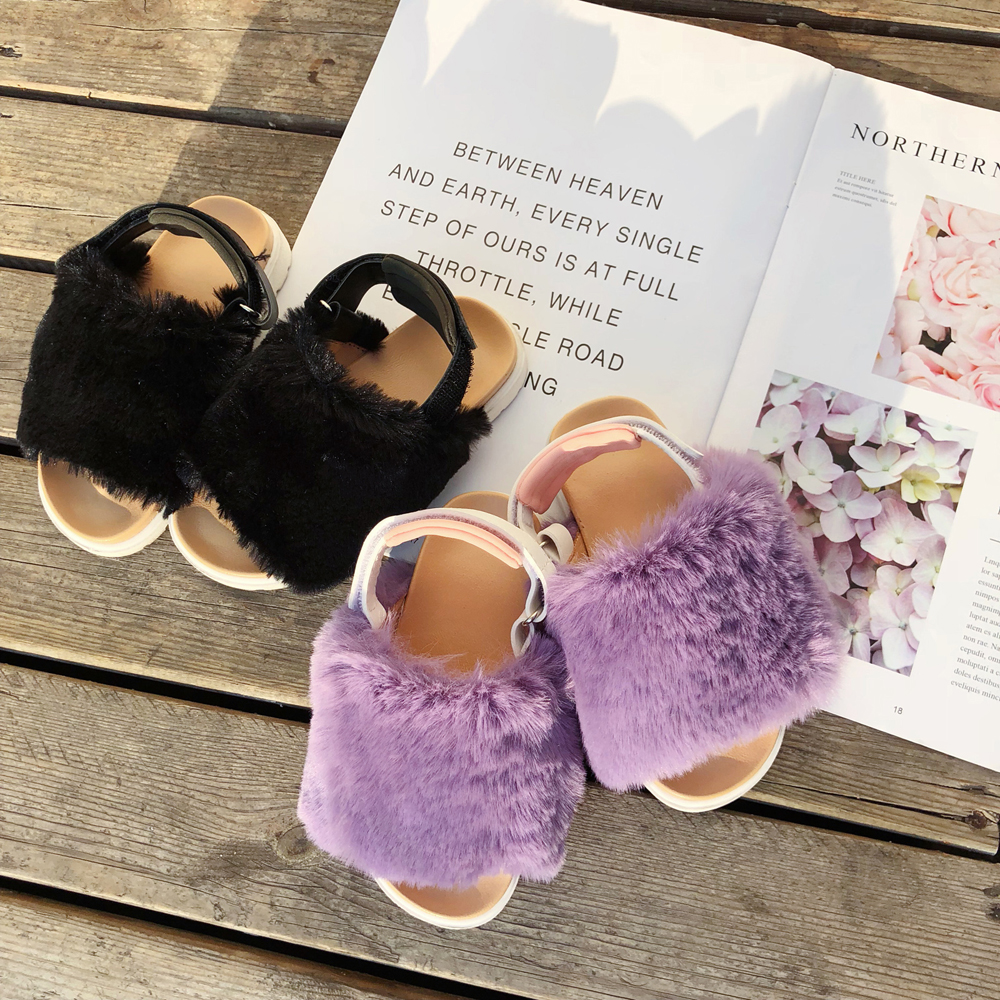 Hong Kong Girl Chic Blogger Zui Love Rabbit Fur Fashion Girl Baby Fur Shoes Autumn Winter Shoes