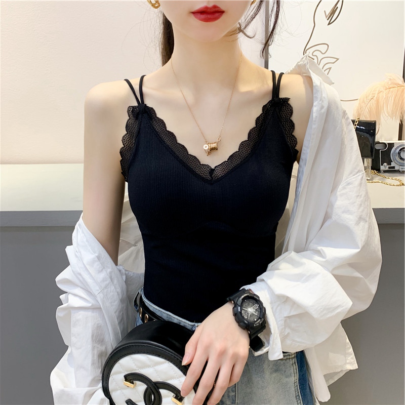 Japanese Sexy Lace Beauty Back Harness Vest Woman anti-light internal lap with chest cushion Smear Underwear Outside of Wrap Breast