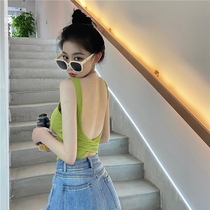 Blue little vest external hitch harness with chest cushion shorts bottom dew back wrap chest lingerie for a hitch in the middle of the summer