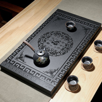 The whole piece of natural black gold stone tea tray small stone drainage tea tray Tea sea simple household tea table custom-made